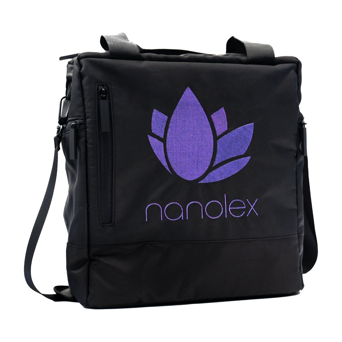 Sac de rangement pour produits de detailing Nanolex Gear Bag noir avec logo Nanolex brodé violet